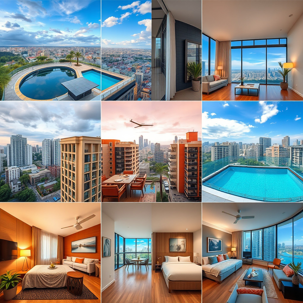 Apartments in Medellín Interiors of luxury, mid-range, and budget apartments in Medellín showcasing different living options