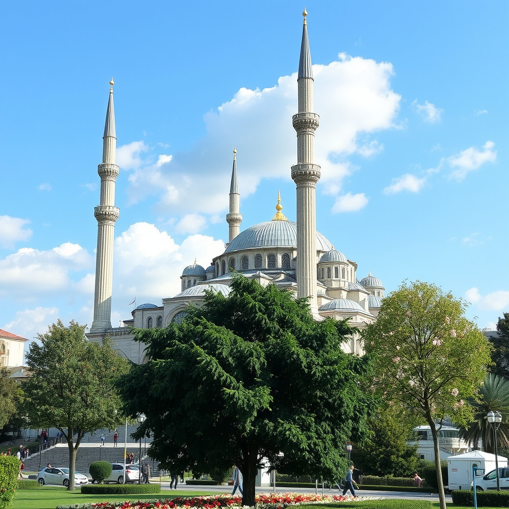 Blue Mosque in Istanbul Blue Mosque in Istanbul in May. Clear blue sky with trees around.