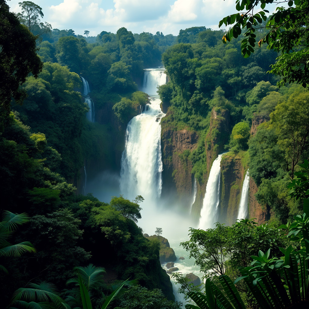 Majestic Iguazu Falls Majestic Iguazu Falls, one of Argentina's top destinations, cascading through lush rainforest