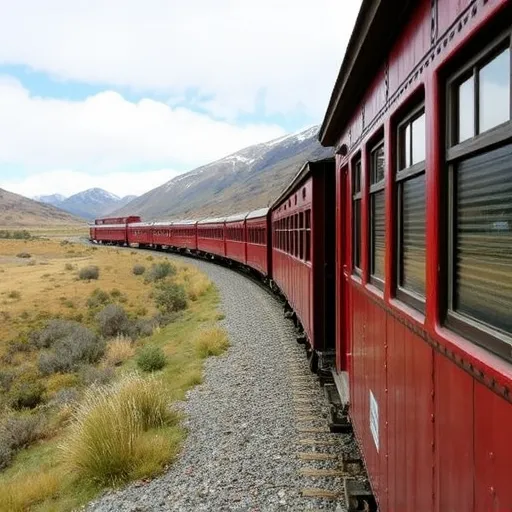 End of the World Train in Ushuaia End of the World Train in Ushuaia, Argentina, a historic railway that goes through scenic landscapes once used by prisoners.