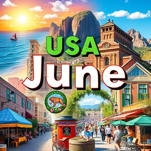 USA in June An illustration shows the best activities to do in USA in June