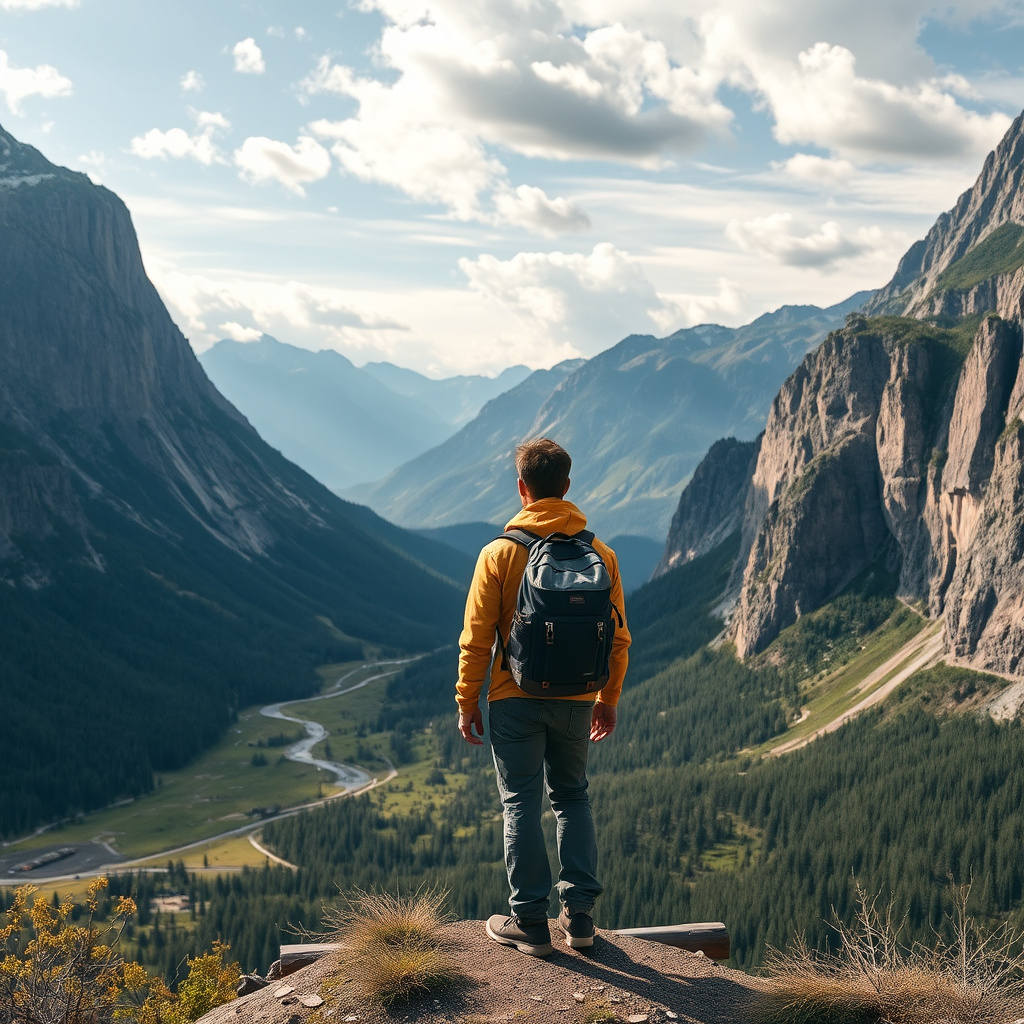A digital nomad A digital nomad hiking to explore Rio de Janeiro