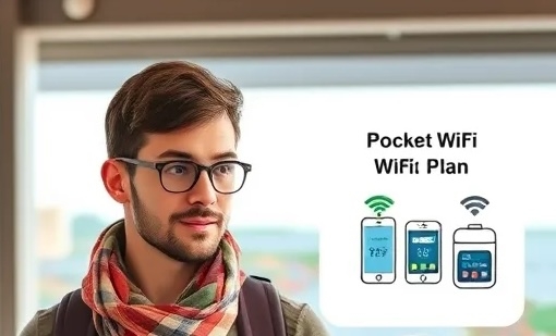 Traveler Traveler deciding between international plan and pocket WiFi for staying connected abroad