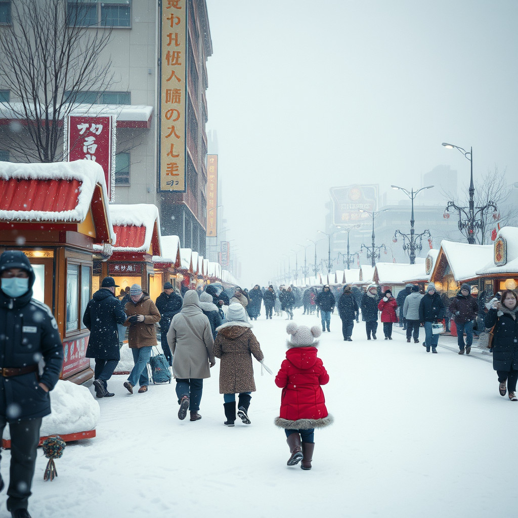 Sapporo, Japan Sapporo snow festival in winter in Japan, people are enjoying and celebrating winter